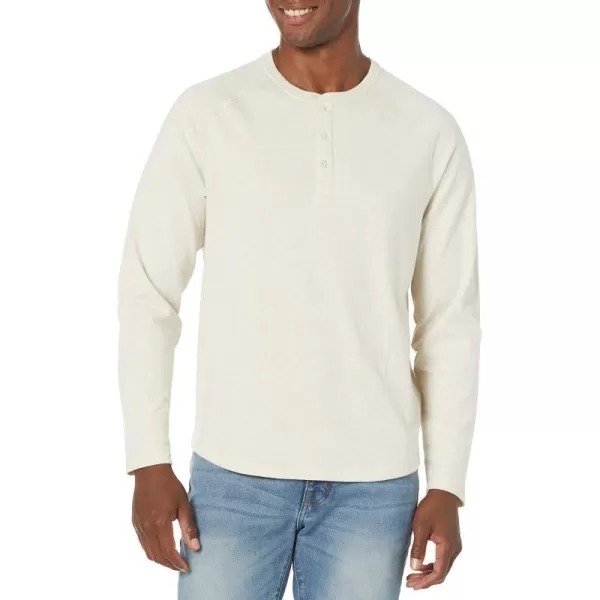 Amazon Essentials Mens RegularFit LongSleeve Henley Shirt Available in Big amp TallOatmeal Heather