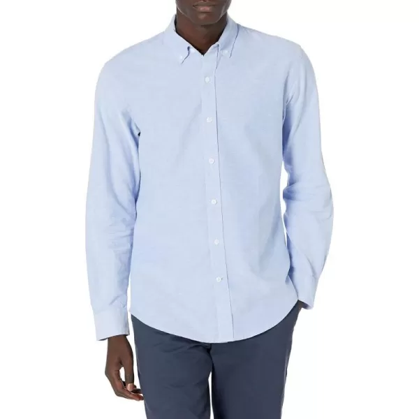 Amazon Essentials Mens RegularFit LongSleeve Oxford ShirtBlue