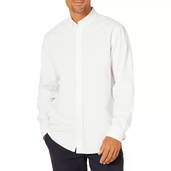 Amazon Essentials Mens RegularFit LongSleeve Oxford ShirtWhite