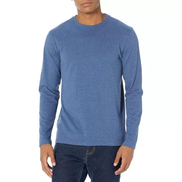 Amazon Essentials Mens RegularFit LongSleeve TShirtBlue Heather No Pocket