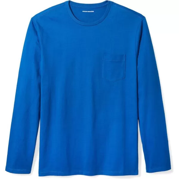 Amazon Essentials Mens RegularFit LongSleeve TShirtBright Blue Pocket