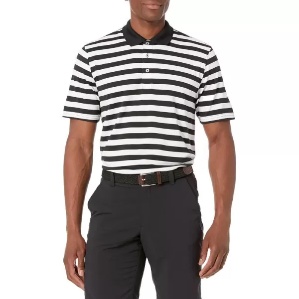 Amazon Essentials Mens RegularFit QuickDry Golf Polo Shirt Available in Big  TallBlack White Stripe