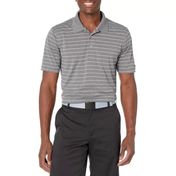 Amazon Essentials Mens RegularFit QuickDry Golf Polo Shirt Available in Big  TallMedium Grey Heather White Stripe