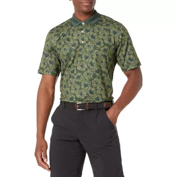 Amazon Essentials Mens RegularFit QuickDry Golf Polo Shirt Available in Big  TallOlive Hibiscus Flower