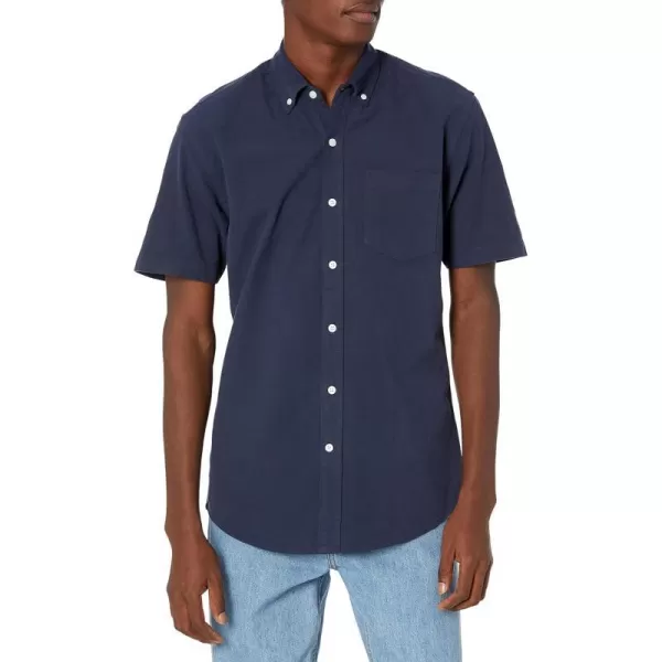 Amazon Essentials Mens RegularFit ShortSleeve Pocket Oxford ShirtNavy