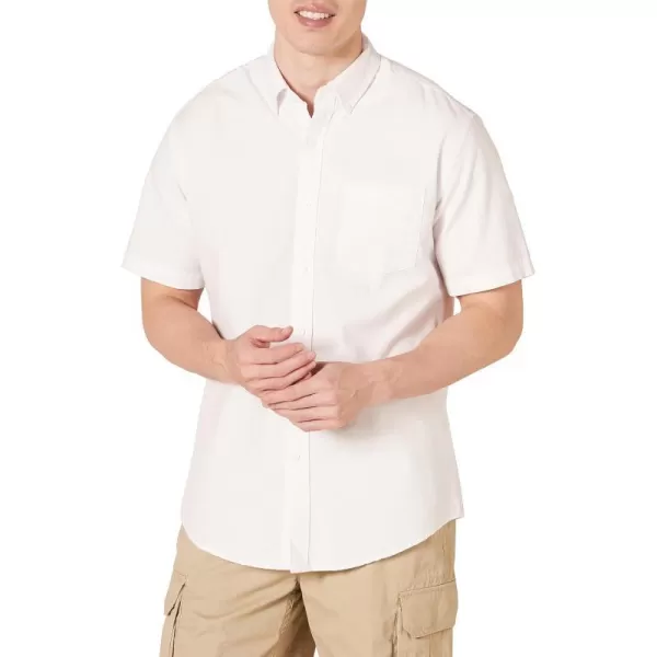 Amazon Essentials Mens RegularFit ShortSleeve Pocket Oxford ShirtWhite