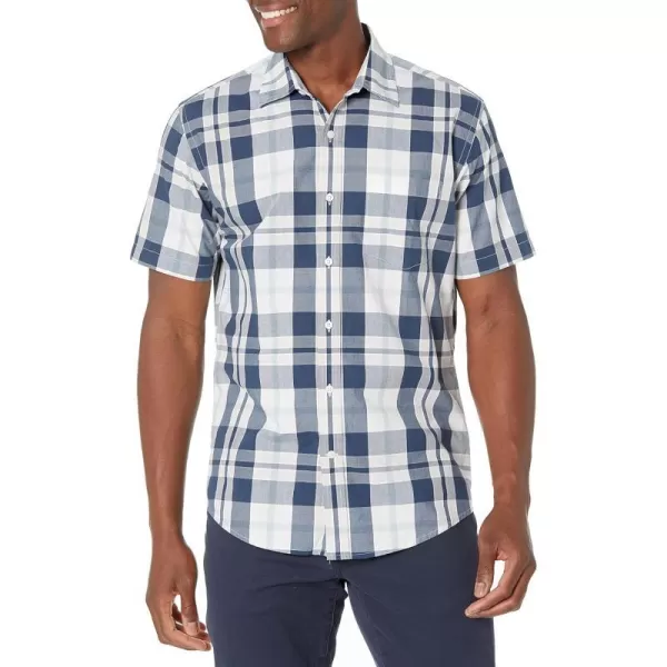 Regular Fit Navy White Large Plaid