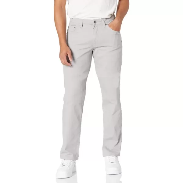 Amazon Essentials Mens RelaxedFit 5Pocket Stretch Twill PantLight Grey