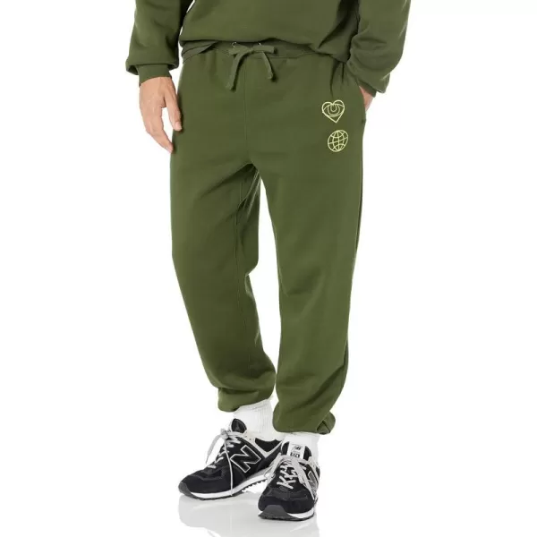 Amazon Essentials Mens RelaxedFit ClosedBottom Sweatpants Available in Big amp TallDark Olive