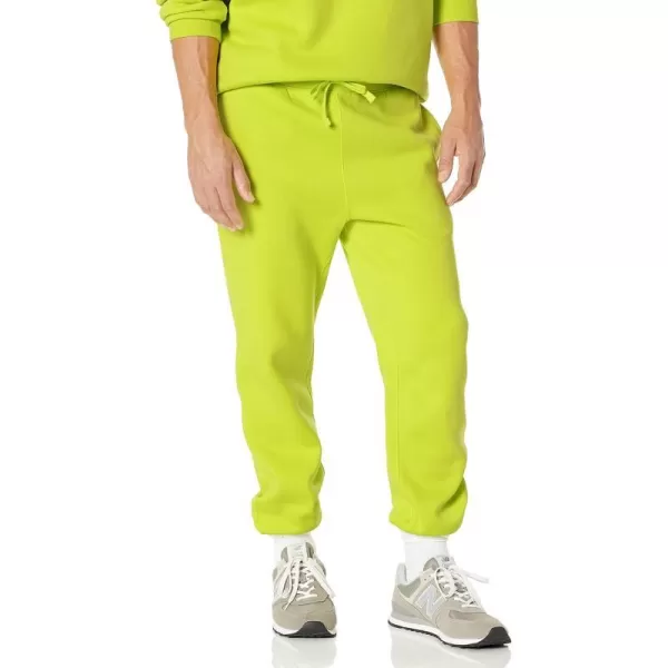 Amazon Essentials Mens RelaxedFit ClosedBottom Sweatpants Available in Big amp TallLime Green