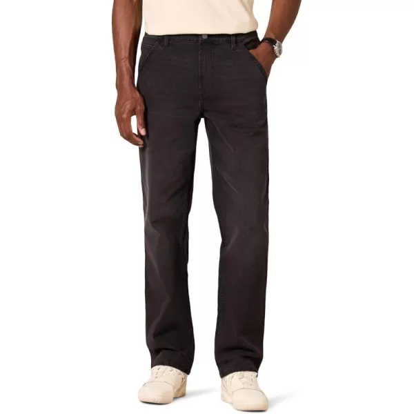 Amazon Essentials Mens RelaxedFit Workwear Carpenter JeanWashed Black