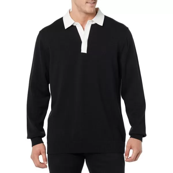 Amazon Essentials Mens Rugby SweaterBlack