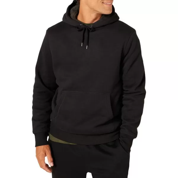 Amazon Essentials Mens SherpaLined Pullover Hoodie SweatshirtBlack