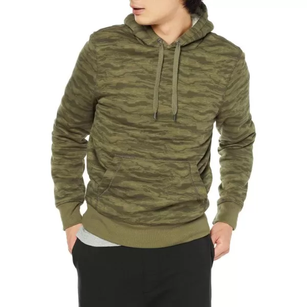 Amazon Essentials Mens SherpaLined Pullover Hoodie SweatshirtCamo