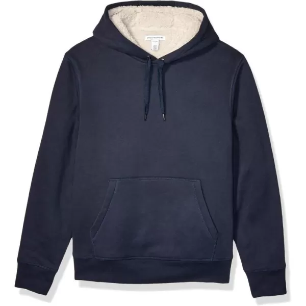 Amazon Essentials Mens SherpaLined Pullover Hoodie SweatshirtNavy