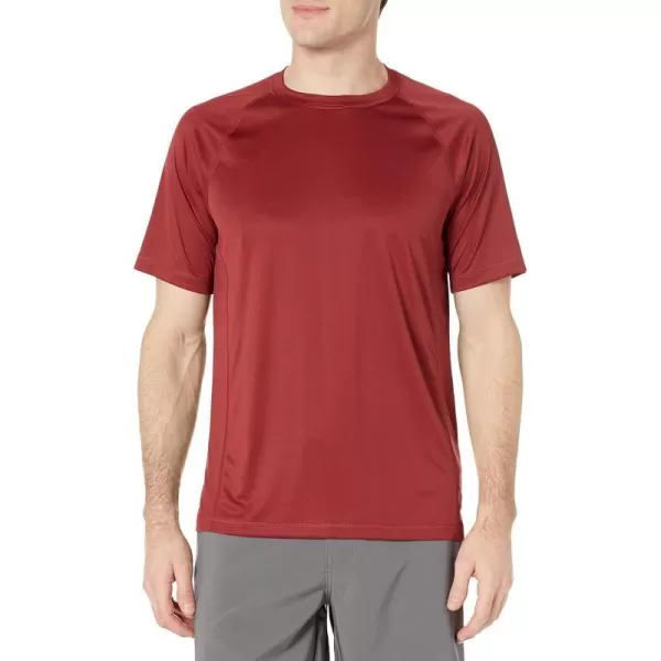 Amazon Essentials Mens ShortSleeve QuickDry UPF 50 Swim TeeBrick Red