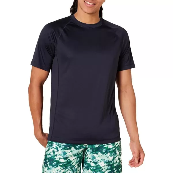 Amazon Essentials Mens ShortSleeve QuickDry UPF 50 Swim TeeDark Navy