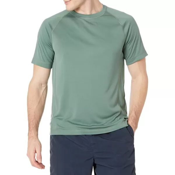 Amazon Essentials Mens ShortSleeve QuickDry UPF 50 Swim TeeGreen