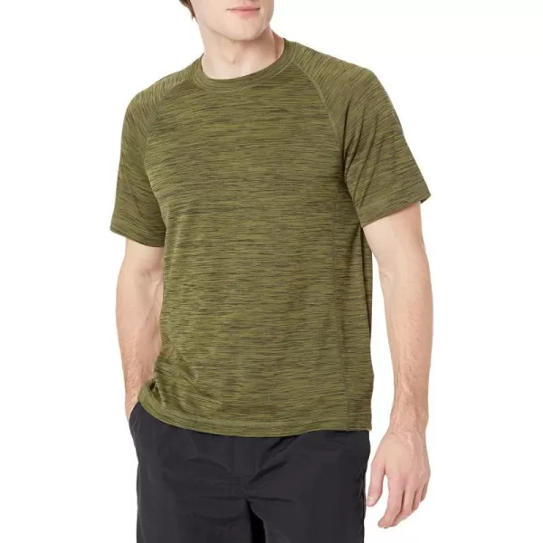 Amazon Essentials Mens ShortSleeve QuickDry UPF 50 Swim TeeOlive Heather