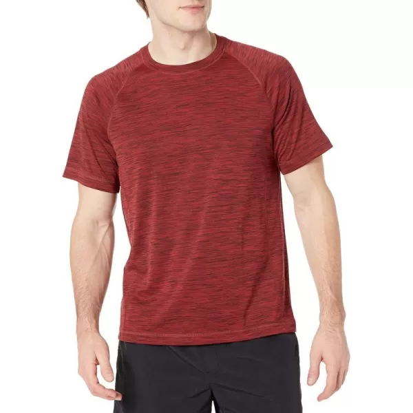 Amazon Essentials Mens ShortSleeve QuickDry UPF 50 Swim TeeRed Heather