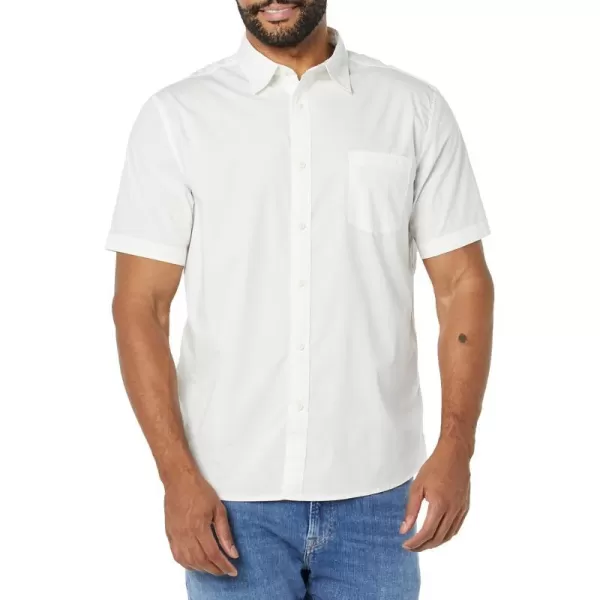 Amazon Essentials Mens ShortSleeve Stretch Poplin Shirt Available in Big amp TallWhite