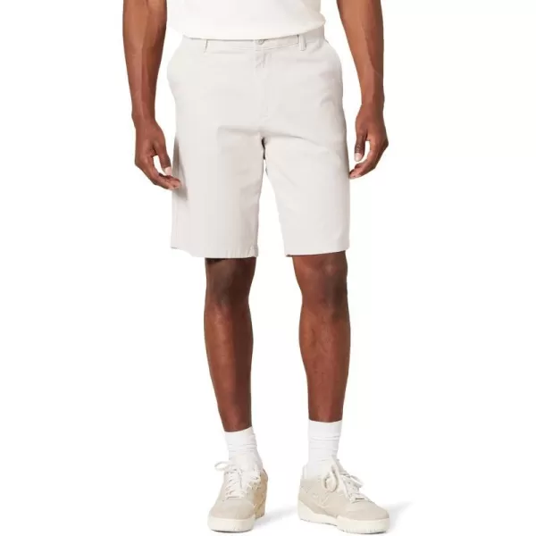 Amazon Essentials Mens SlimFit 11 FlatFront Comfort Stretch Chino ShortStone