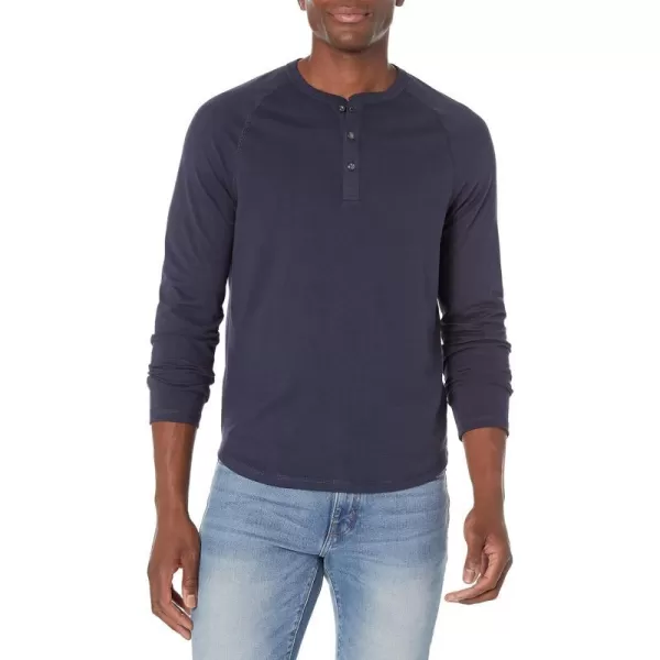 Amazon Essentials Mens SlimFit LongSleeve Henley ShirtNavy