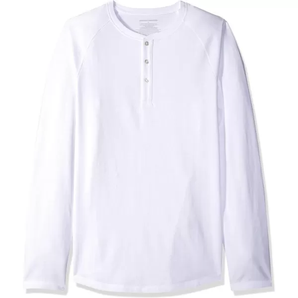 Amazon Essentials Mens SlimFit LongSleeve Henley ShirtWhite