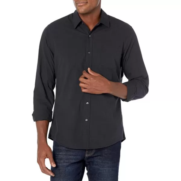 Amazon Essentials Mens SlimFit LongSleeve Poplin ShirtBlack