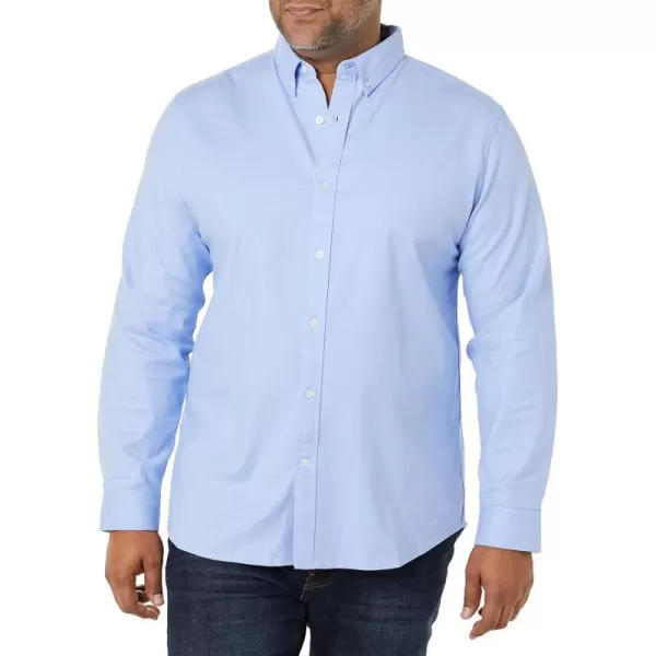 Amazon Essentials Mens SlimFit LongSleeve Stretch Oxford ShirtPowder Blue