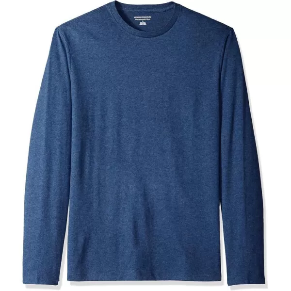 Amazon Essentials Mens SlimFit LongSleeve TShirtBlue Heather No Pocket