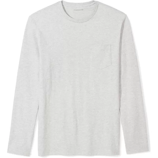 Amazon Essentials Mens SlimFit LongSleeve TShirtLight Grey Heather Pocket