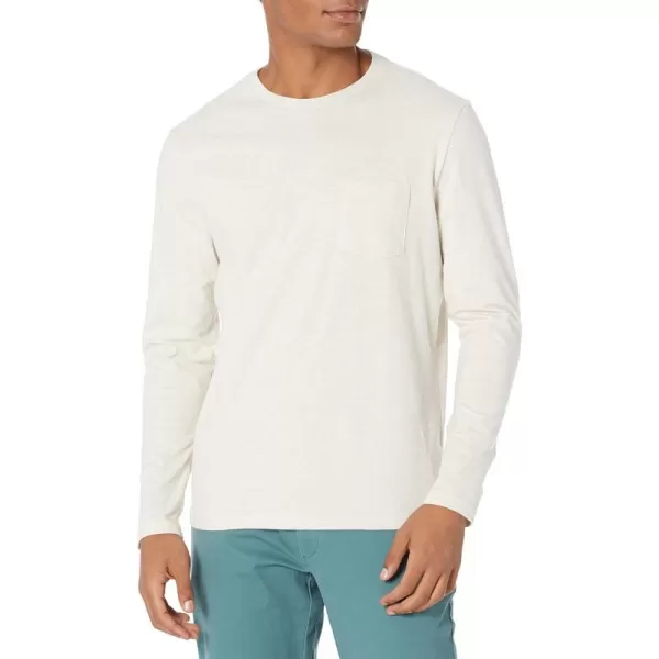 Amazon Essentials Mens SlimFit LongSleeve TShirtOatmeal Heather Pocket