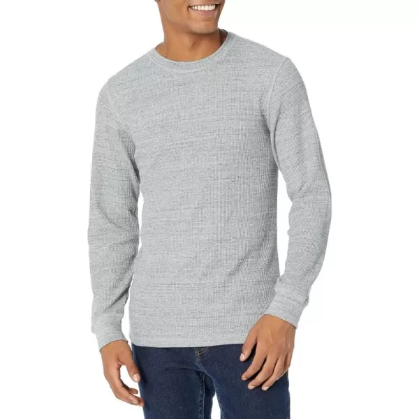 Amazon Essentials Mens SlimFit LongSleeve Waffle ShirtLight Grey Heather