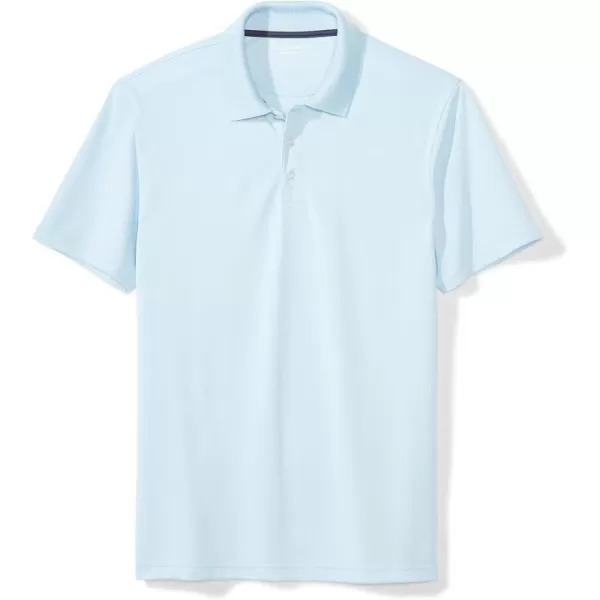 Amazon Essentials Mens SlimFit QuickDry Golf Polo ShirtPolyester Light Blue