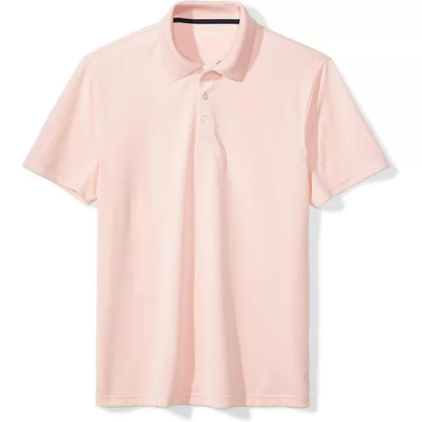 Amazon Essentials Mens SlimFit QuickDry Golf Polo ShirtPolyester Light Pink