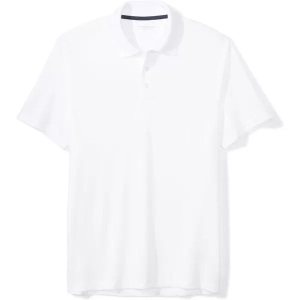 Amazon Essentials Mens SlimFit QuickDry Golf Polo ShirtRecycled Polyester White