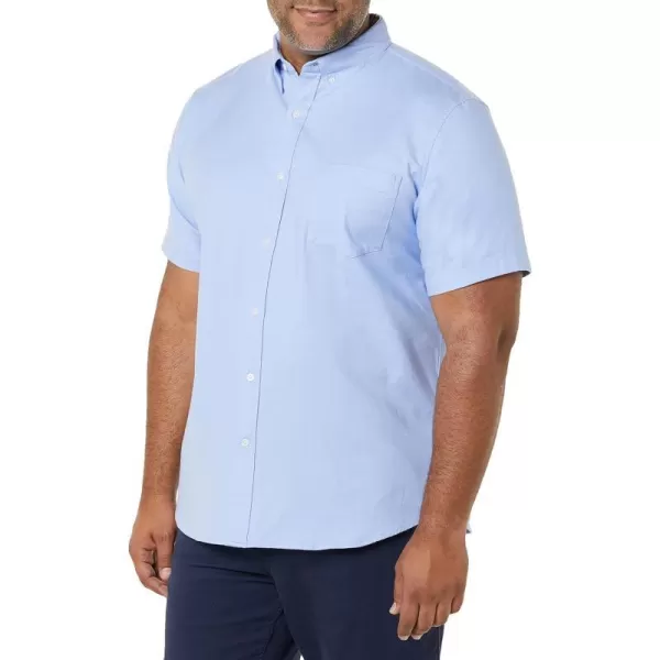 Amazon Essentials Mens SlimFit Short Sleeve Stretch Oxford Shirt with PocketPowder Blue