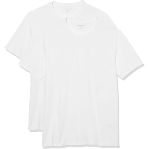 Amazon Essentials Mens SlimFit ShortSleeve Crewneck Pocket TShirt Pack of 2White