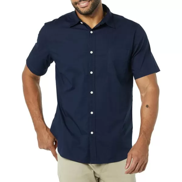 Amazon Essentials Mens SlimFit ShortSleeve Poplin ShirtNavy