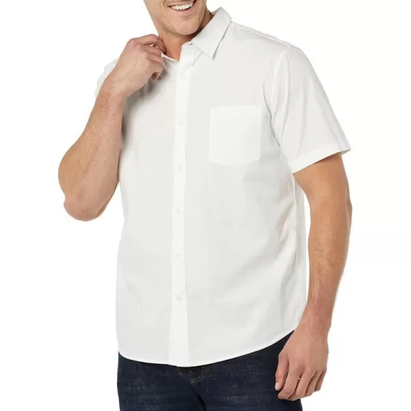 Amazon Essentials Mens SlimFit ShortSleeve Poplin ShirtWhite