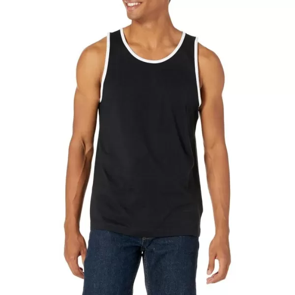 Amazon Essentials Mens SlimFit Tank TopBlackWhite