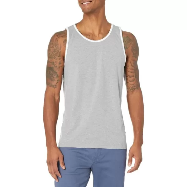 Amazon Essentials Mens SlimFit Tank TopLight Grey HeatherWhite