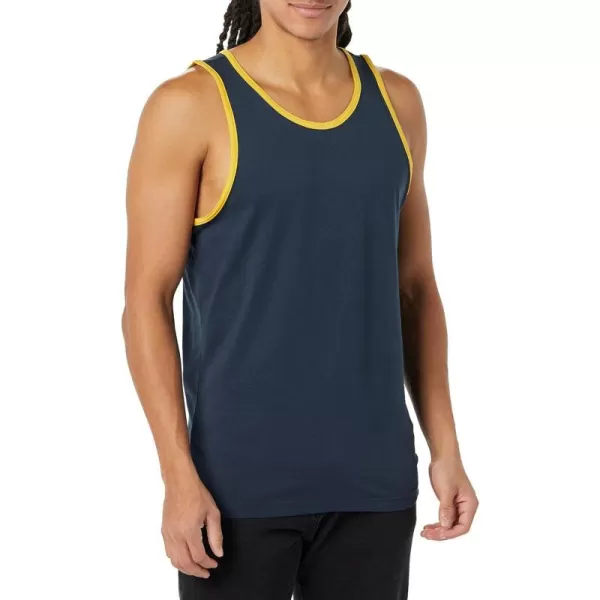 Amazon Essentials Mens SlimFit Tank TopNavyYellow