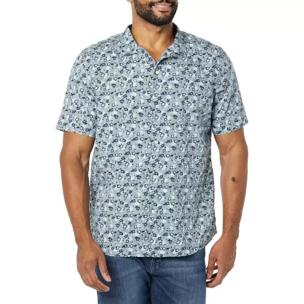 Amazon Essentials Mens SlimFit Vacation ShirtBlue Floral