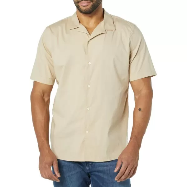 Amazon Essentials Mens SlimFit Vacation ShirtKhaki Brown