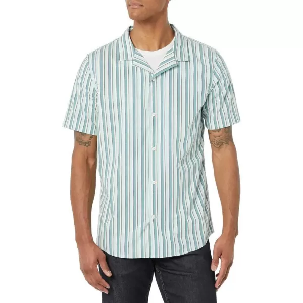 Amazon Essentials Mens SlimFit Vacation ShirtMulticolor Stripe