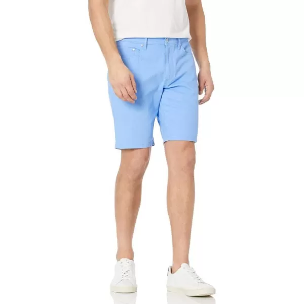 Amazon Essentials Mens Slimfit 9 Inseam Stretch 5Pocket ShortLight Blue