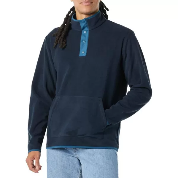 Amazon Essentials Mens SnapFront Pullover Polar Fleece JacketBlue Navy