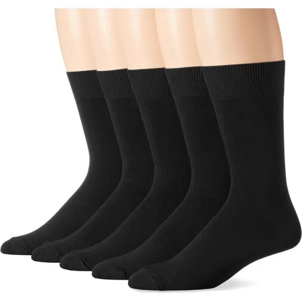 Amazon Essentials Mens Solid Dress Socks 5 PairsBlack